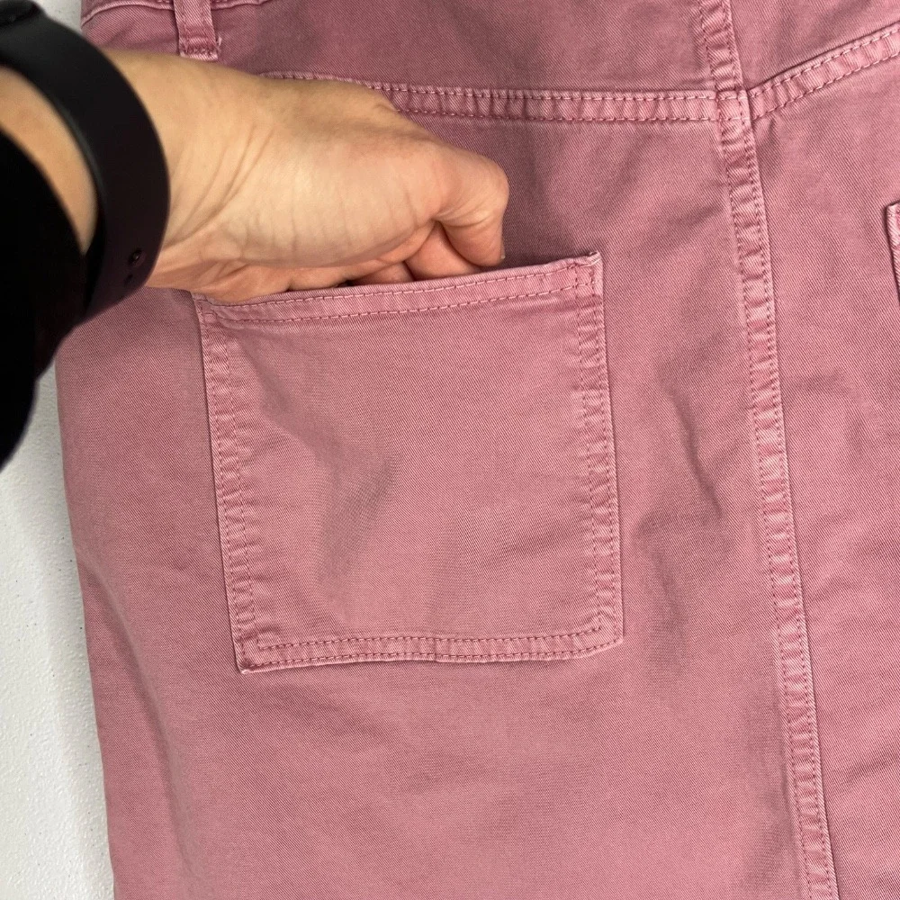 Boden Mauve Pink‎ Utility Chino Skirt High Waist Paper Bag Pockets Cotton 12